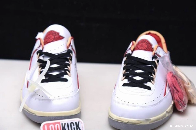 Cheap Jordan Off-White SP Low 2 DJ4375-106 Retro Red White 0807